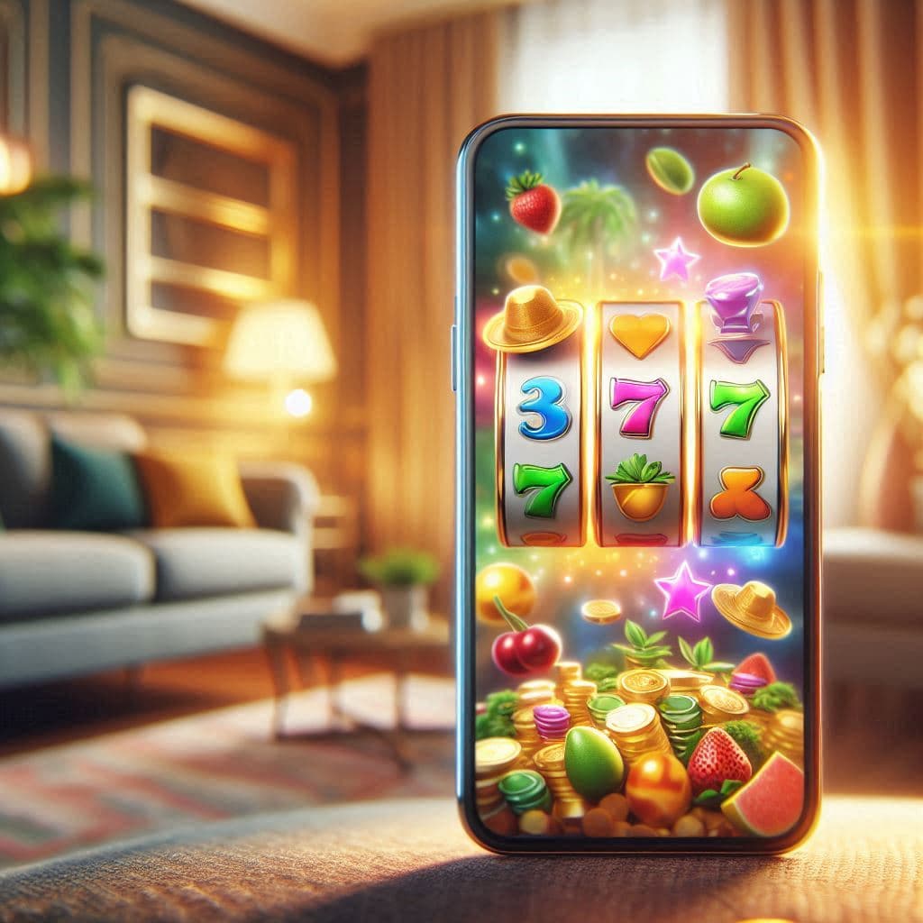 Jackpot Village app slots interface on a smartphone